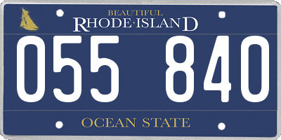 RI license plate 055840