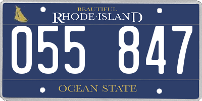RI license plate 055847