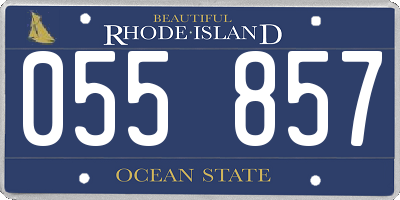 RI license plate 055857