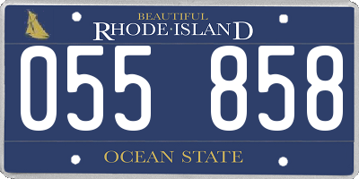 RI license plate 055858