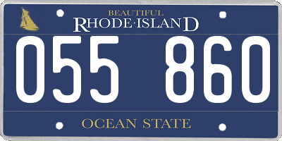 RI license plate 055860