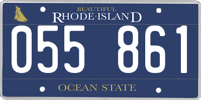 RI license plate 055861