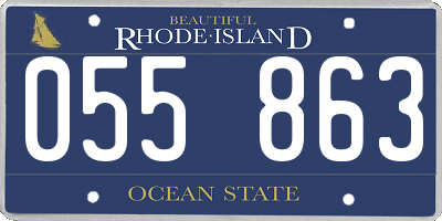 RI license plate 055863
