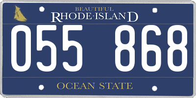 RI license plate 055868