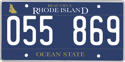 RI license plate 055869