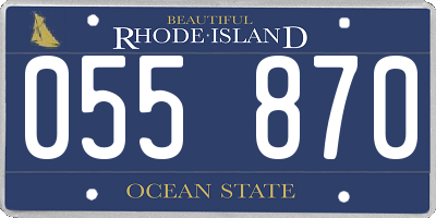 RI license plate 055870