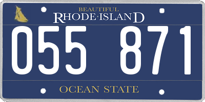 RI license plate 055871