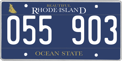 RI license plate 055903