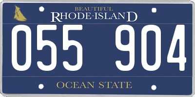 RI license plate 055904