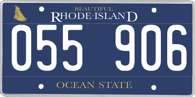 RI license plate 055906