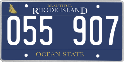 RI license plate 055907