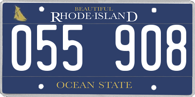 RI license plate 055908