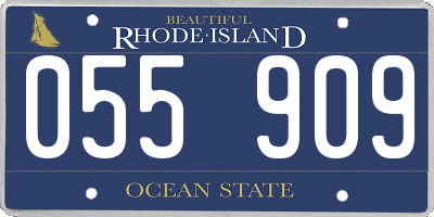 RI license plate 055909