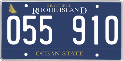 RI license plate 055910