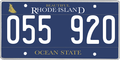 RI license plate 055920