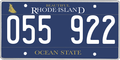 RI license plate 055922