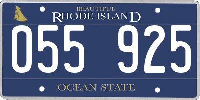 RI license plate 055925