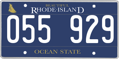 RI license plate 055929