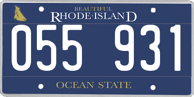 RI license plate 055931