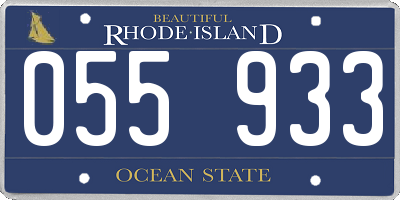 RI license plate 055933