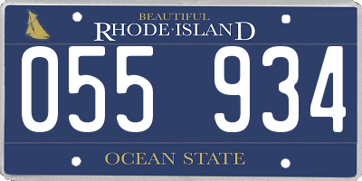 RI license plate 055934