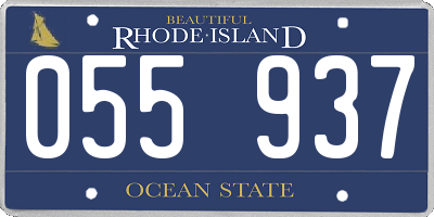 RI license plate 055937