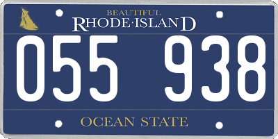 RI license plate 055938