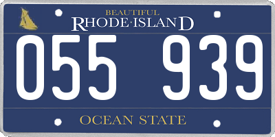 RI license plate 055939
