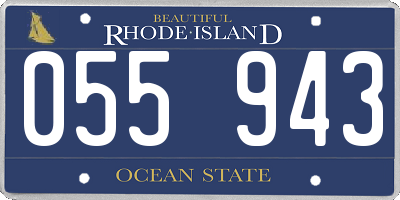 RI license plate 055943