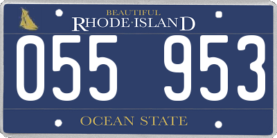 RI license plate 055953