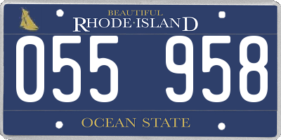 RI license plate 055958