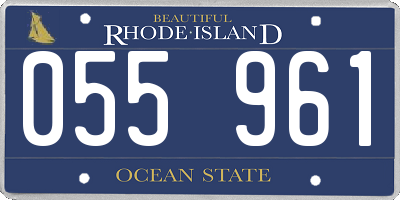 RI license plate 055961