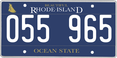 RI license plate 055965