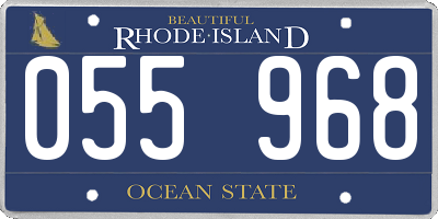 RI license plate 055968