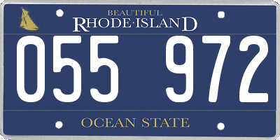 RI license plate 055972