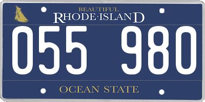 RI license plate 055980