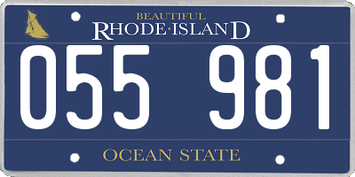 RI license plate 055981