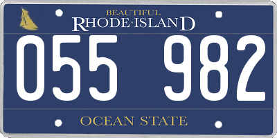 RI license plate 055982