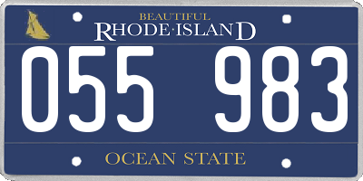 RI license plate 055983