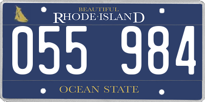 RI license plate 055984
