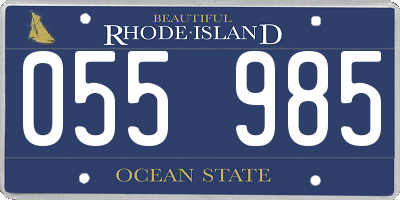RI license plate 055985