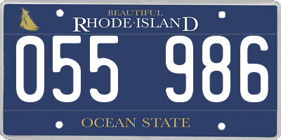 RI license plate 055986
