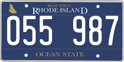 RI license plate 055987