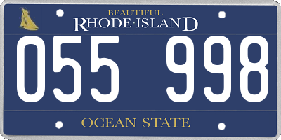 RI license plate 055998
