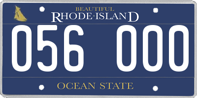 RI license plate 056000