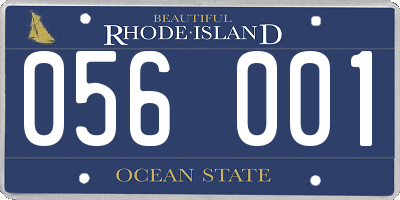RI license plate 056001