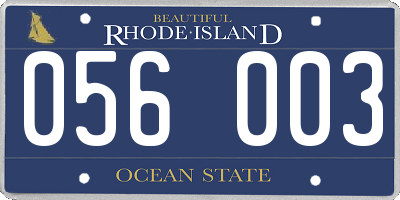 RI license plate 056003