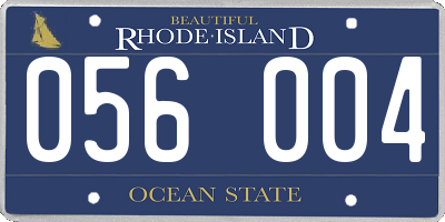 RI license plate 056004
