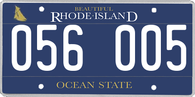 RI license plate 056005
