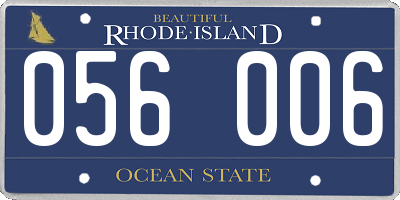 RI license plate 056006